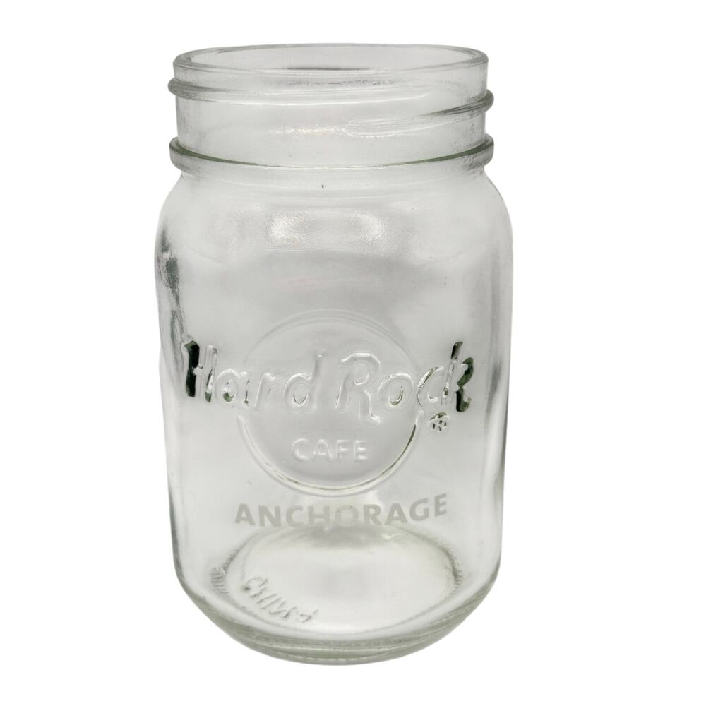 Hard Rock Cafe Anchorage Mason Jar Glass 16 oz Souvenir Collectible